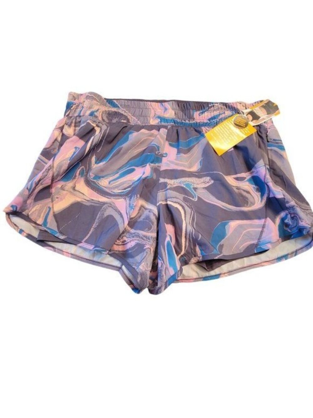 Avia High Rise Running Shorts with Bike Liner Grey Teal Woman's 3XL / 22 LR106